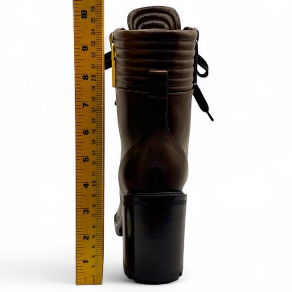 Christian Louboutin EN HIVER 70 Leather Combat Boots with Quilted Collar - Picture 11 of 13